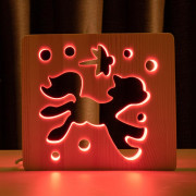Светильник ночник ArtEco Light из дерева LED "Пони и стрекоза" с пультом и регулировкой цвета, RGB Светильник ночник ArtEco Light из дерева LED "Пони и стрекоза" с пультом и регулировкой цвета, RGB