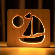 Светильник ночник ArtEco Light из дерева LED "Кораблик" с пультом и регулировкой света, цвет теплый белый Светильник ночник ArtEco Light из дерева LED "Кораблик" с пультом и регулировкой света, цвет теплый белый