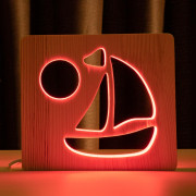 Светильник ночник ArtEco Light из дерева LED "Кораблик" с пультом и регулировкой цвета, RGB Светильник ночник ArtEco Light из дерева LED "Кораблик" с пультом и регулировкой цвета, RGB