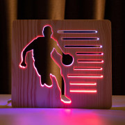 Светильник ночник ArtEco Light из дерева LED "Баскетболист с мячом" с пультом и регулировкой цвета, двойной RGB Светильник ночник ArtEco Light из дерева LED "Баскетболист с мячом" с пультом и регулировкой цвета, двойной RGB