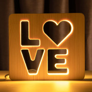 Светильник ночник ArtEco Light из дерева LED "LOVE" с пультом и регулировкой света, цвет теплый белый Светильник ночник ArtEco Light из дерева LED "LOVE" с пультом и регулировкой света, цвет теплый белый