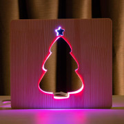 Светильник ночник ArtEco Light из дерева LED "Ёлочка под снегом" с пультом и регулировкой цвета, двойной RGB Светильник ночник ArtEco Light из дерева LED "Ёлочка под снегом" с пультом и регулировкой цвета, двойной RGB