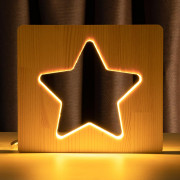 Светильник ночник ArtEco Light из дерева LED "Звезда" с пультом и регулировкой света, цвет теплый белый Светильник ночник ArtEco Light из дерева LED "Звезда" с пультом и регулировкой света, цвет теплый белый