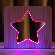 Светильник ночник ArtEco Light из дерева LED "Звезда" с пультом и регулировкой цвета, двойной RGB Светильник ночник ArtEco Light из дерева LED "Звезда" с пультом и регулировкой цвета, двойной RGB