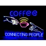 Неоновая вывеска COFFEE CONNECTING PEOPLE (900х600) Неоновая вывеска COFFEE CONNECTING PEOPLE (900х600)