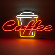 Неоновая вывеска Coffee с чашкой (600х315) Неоновая вывеска Coffee с чашкой (600х315)