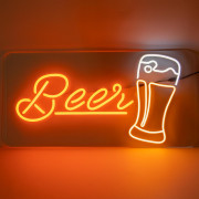 Неоновая вывеска Beer Бокал пива (1000х500) Неоновая вывеска Beer Бокал пива (1000х500)