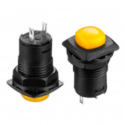 Кнопка нажимная желтая 12.7мм 1.5А 250В с фиксацией ON-OFF DS-226 SPST 2pin Daier Кнопка нажимная желтая 12.7мм 1.5А 250В с фиксацией ON-OFF DS-226 SPST 2pin Daier