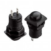 Кнопка нажимная черная 12.7мм 1.5А 125В без фиксации ON-(OFF) DS-226 SPST 2pin Daier Кнопка нажимная черная 12.7мм 1.5А 125В без фиксации ON-(OFF) DS-226 SPST 2pin Daier