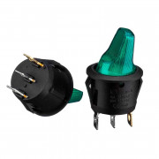 Кнопка переключатель зеленая 20мм 16А 250В ON-OFF KCD1-101N-7 4pin Daier 12Bт Кнопка переключатель зеленая 20мм 16А 250В ON-OFF KCD1-101N-7 4pin Daier 12Bт