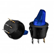 Кнопка переключатель синяя 20мм 16А 250В ON-OFF KCD1-101N-7 4pin Daier 12Bт Кнопка переключатель синяя 20мм 16А 250В ON-OFF KCD1-101N-7 4pin Daier 12Bт