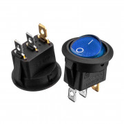 Кнопка переключатель синяя 20мм 6А 250В ON-(OFF) KCD1-101N-8 3pin Daier Кнопка переключатель синяя 20мм 6А 250В ON-(OFF) KCD1-101N-8 3pin Daier