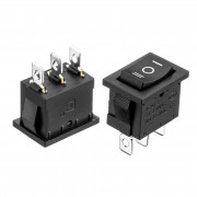 Кнопка переключатель черная 20мм 6А 250В ON-OFF-ON KCD1-103-2 3pin Daier Кнопка переключатель черная 20мм 6А 250В ON-OFF-ON KCD1-103-2 3pin Daier