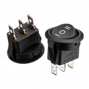 Кнопка переключатель черная 20мм 6А 250В ON-OFF-ON KCD1-103-8 3pin Daier Кнопка переключатель черная 20мм 6А 250В ON-OFF-ON KCD1-103-8 3pin Daier