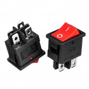 Кнопка переключатель красная 19.2x13.3мм 6А 250В ON-OFF KCD1-201-4 4pin Daier Кнопка переключатель красная 19.2x13.3мм 6А 250В ON-OFF KCD1-201-4 4pin Daier