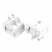 Кнопка переключатель белая 22.2x20мм 20А 250В ON-(OFF) KCD1-201-6 6pin Daier Кнопка переключатель белая 22.2x20мм 20А 250В ON-(OFF) KCD1-201-6 6pin Daier
