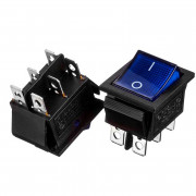 Кнопка переключатель синяя 22x30мм 16А 250В ON-ON KCD2-202/N 6pin Daier Кнопка переключатель синяя 22x30мм 16А 250В ON-ON KCD2-202/N 6pin Daier