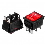 Кнопка переключатель красная 22x30мм 15А 250В OFF-(ON) KCD2-203/N 6pin Daier Кнопка переключатель красная 22x30мм 15А 250В OFF-(ON) KCD2-203/N 6pin Daier