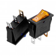 Кнопка переключатель желтая 28x10.2мм 10А 250В ON-(OFF) KCD3-102/N 3pin Daier Кнопка переключатель желтая 28x10.2мм 10А 250В ON-(OFF) KCD3-102/N 3pin Daier
