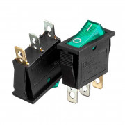 Кнопка переключатель зеленая 28x10.2мм 10А 250В ON-(OFF) KCD3-102/N 3pin Daier Кнопка переключатель зеленая 28x10.2мм 10А 250В ON-(OFF) KCD3-102/N 3pin Daier