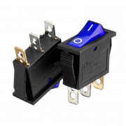 Кнопка переключатель синяя 28x10.2мм 10А 250В ON-(OFF) KCD3-102/N 3pin Daier Кнопка переключатель синяя 28x10.2мм 10А 250В ON-(OFF) KCD3-102/N 3pin Daier