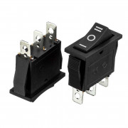 Кнопка переключатель черная 28x11мм 15А 250В ON-OFF-ON KCD3-103 3pin Daier Кнопка переключатель черная 28x11мм 15А 250В ON-OFF-ON KCD3-103 3pin Daier