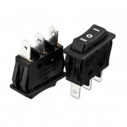 Кнопка переключатель черная 28x11мм 15А 250В ON-OFF-ON KCD1-123-4 3pin Daier Кнопка переключатель черная 28x11мм 15А 250В ON-OFF-ON KCD1-123-4 3pin Daier